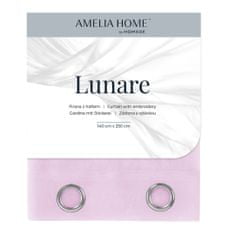 AmeliaHome Záclona Lunare růžová, velikost 140x270