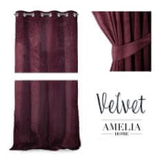 AmeliaHome Závěs Velvet 140x270 cm burgundový, velikost 140x270
