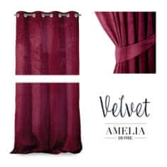 AmeliaHome Závěs Velvet 140x270 cm vínový, velikost 140x270