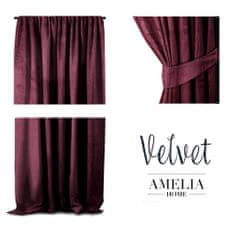 AmeliaHome Závěs Velvet 140x270 cm burgundy, velikost 140x270