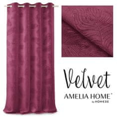 AmeliaHome Závěs Velvet Peacock rubín, velikost 135x250