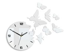 ModernClock 3D nalepovací hodiny Butterfly bílé