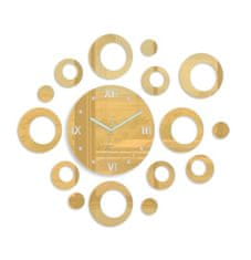 ModernClock 3D nalepovací hodiny Rings zlaté