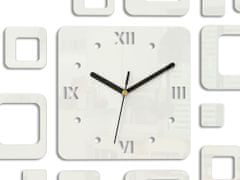 ModernClock 3D nalepovací hodiny Roman Quadrat bílé