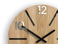 ModernClock Nástěnné hodiny Aksel Wood černo-zrcadlové