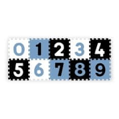 BABY ONO puzzle pěnové číslice 10ks, 6m+ - modrá/černá