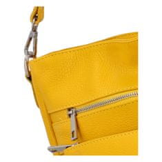 Delami Vera Pelle Zajímavá dámská kožená kabelka Fantazie, žlutá