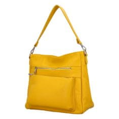 Delami Vera Pelle Zajímavá dámská kožená kabelka Fantazie, žlutá