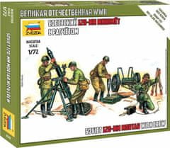 Zvezda  Wargames (WWII) figurky 6147 - Soviet 120mm Mortar w/Crew (1:72)