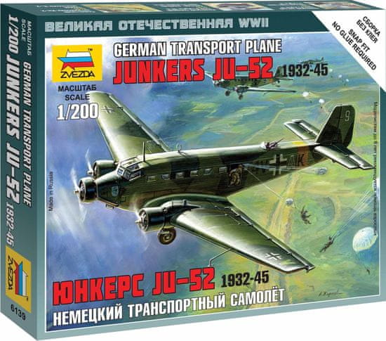Zvezda  Wargames (WWII) letadlo 6139 - Junkers Ju-52 Transport Plane (1:200)