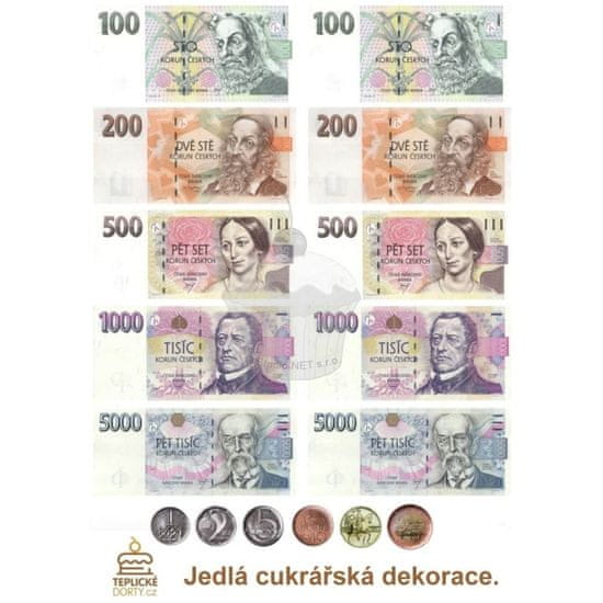 Caketools Jedlý papír "Bankovky Česká koruna" - A4