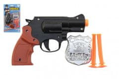 Teddies Pistole policejní 15cm plast s odznakem + přísavky