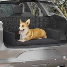 Greatstore Pelíšek pro psy do kufru auta černý 90 x 60 cm lněný vzhled