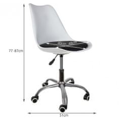 Malatec Otočná kancelářská židle Malatec - bílá/černá