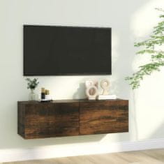 Greatstore Nástěnná TV skříňka kouřový dub 100x30x30 cm kompozitní dřevo