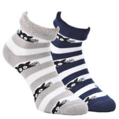 OXSOX dámské teplé bavlněné froté ponožky kočky 6500121 2-pack, 35-38