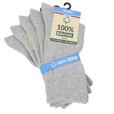 hladké jednobarevné unisex 100% bavlněné ponožky 91009 5-pack , světle šedá, 39-42