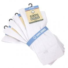 100% BAVLNA hladké jednobarevné unisex 100% bavlněné ponožky 91009 5-pack , bílá, 43-46
