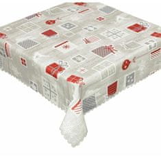 Forbyt Ubrus polyesterový OY Sváteční dárečky Velikost: 140 x 180 cm
