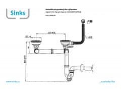 Sinks Dvousifon 3 1/2" pro granit. dřezy s úsporou místa