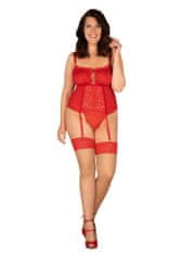 Obsessive Okouzlující punčochy Blossmina stockings - Obsessive 6XL/7XL červená