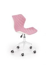 Dětská židle na kolečkách MATRIX – růžová/bílá