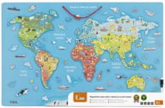 Viga Dřevěná mapa světa s tabulí