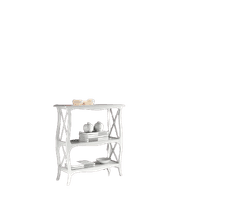 Odkládací stolek s policemi v bílé barvě