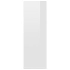 Greatstore Botník bílý s vysokým leskem 54 x 34 x 100 cm dřevotříska