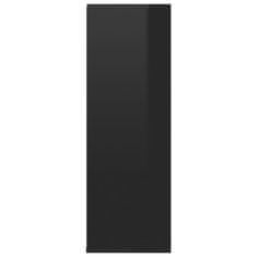 Greatstore Botník černý s vysokým leskem 54 x 34 x 100 cm dřevotříska