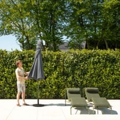 VONROC Slunečník Recanati Prémium Ø300cm - Odolný slunečník - Sklápěcí - Látka odolná proti UV záření - Šedý - Včetně potahu