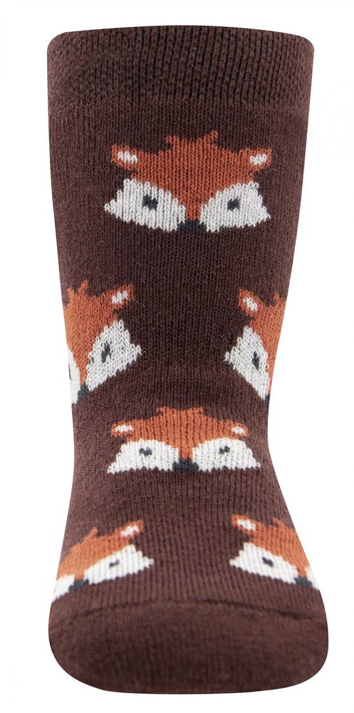 EWERS dětské protiskluzové ponožky s liškou 221195 hnědá 17 - 18