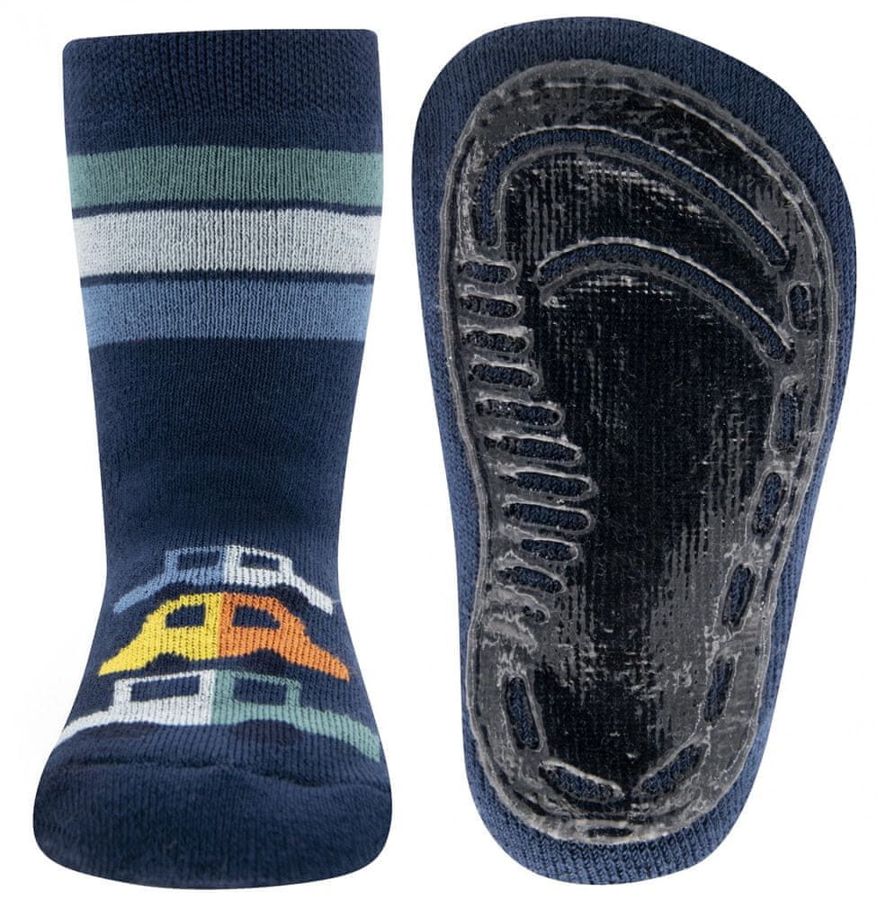 EWERS chlapecké protiskluzové ponožky ABS s auty 221229 tmavě modrá 18 - 19