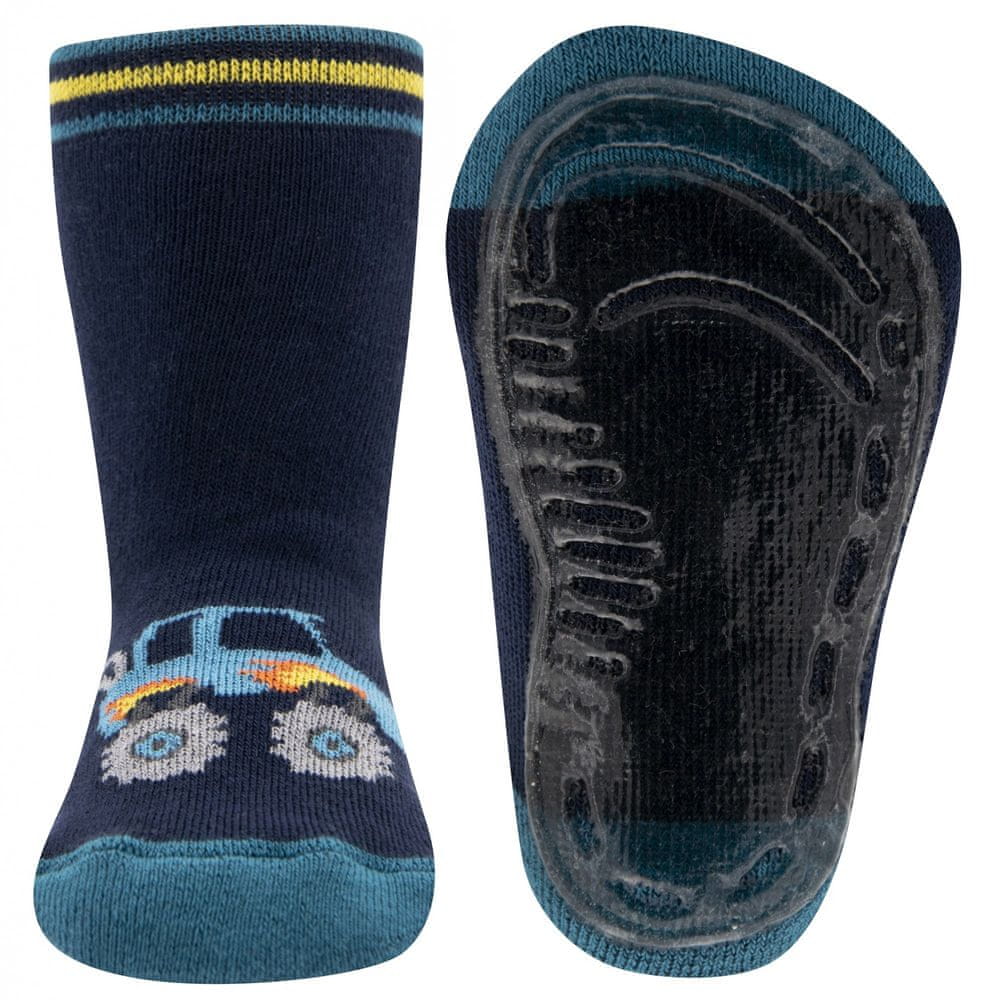 EWERS chlapecké protiskluzové ponožky ABS s traktorem 221242 tmavě modrá 31 - 34