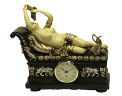 DECORTIME Figurální hodiny s ležící dívkou s hrozny
