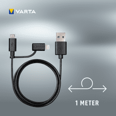 Varta 2in1 Charge & Sync Cable MicroUSB + Lightning 57943101401
