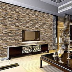 Netscroll 3D samolepící stěnové nálepky s vzhledem přírodní cihly, voděodolné stěnové tapety, snadná instalace, ideální pro obývací pokoje, kuchyně, předsíně, ložnice, 300*45m, 1+1 ZDARMA, 1-1WallCover