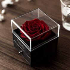 Korbi Věčná růže, květinová krabička, hologramový náhrdelník