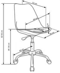 Kancelářská otočná židle COCO — látka, šedá