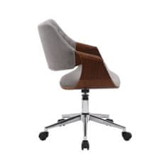 Designová kancelářská židle COLT - samet, ořech, šedá