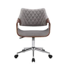 Designová kancelářská židle COLT - samet, ořech, šedá