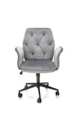 Kancelářská otočná židle TULIP — látka, šedá