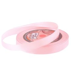 Stuha saténová 12 mm/32 m - pastelově světle růžová - 3 balení