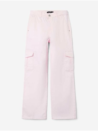 Name it Světle růžové holčičí široké kalhoty s kapsami LIMITED by name it Hilse