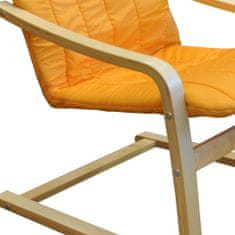 KUPŽIDLE Relaxační pohupovací křeslo z ohýbaného dřeva ANAFI — masiv buk, oranžová