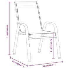 Petromila Stohovatelné zahradní židle 2 ks hnědé textilenová tkanina