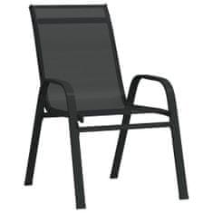 Greatstore Stohovatelné zahradní židle 2 ks černé textilenová tkanina