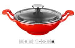Lava Litinový wok 16 cm - červený
