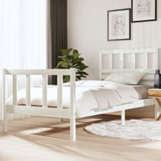 Greatstore Rám postele bílý masivní dřevo 90 x 190 cm Single