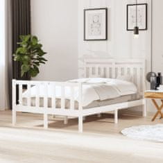 Greatstore Rám postele bílý masivní dřevo 120 x 200 cm
